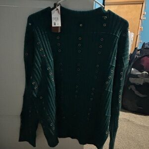 Vaara Turquoise Sweater Size Medium NWT